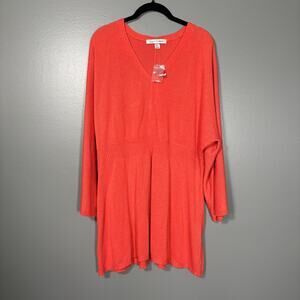Soft by Avenue NWT Coral Minimalist Tunic Sweater - 22/24 - Women's Plus Size